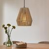 Rattan Hanging Light for Living Room | Raffia Seagrass Pendant Lamp for Home Decoration | Bamboo Ceiling Light for Home (Bell Lamp)