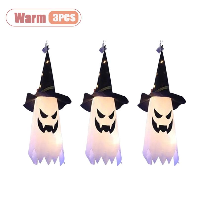 Xiaomi 1-5PCS Halloween Wizard Hat Ghost Hanging Decoration Spooky Room Ambiance for Ghost Festival Party Scary Decor Flash Pendant