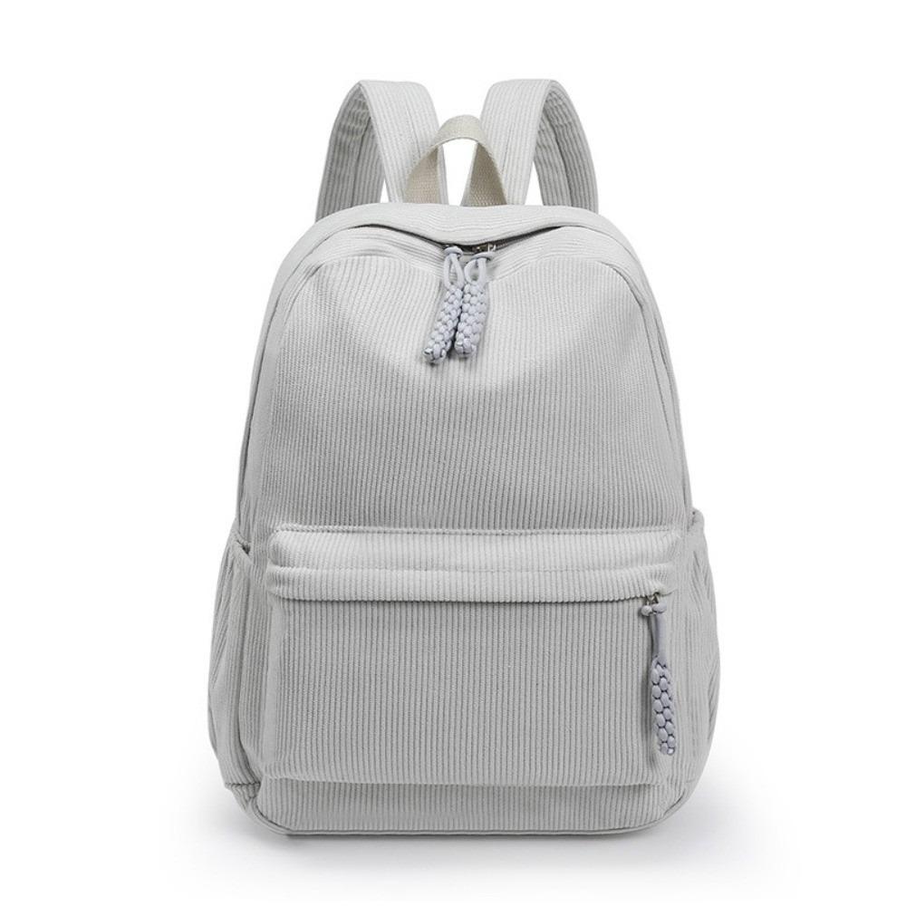 Large Capacity Corduroy Backpack Lightweight Students Daypack Students School Bag Travel