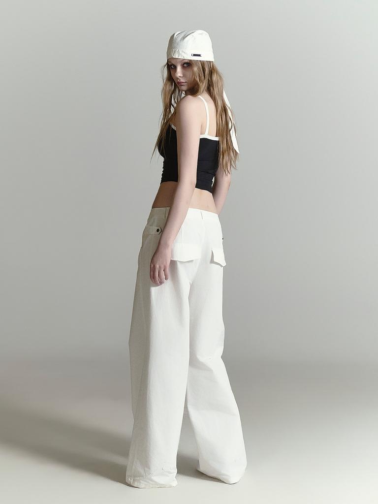 HALF DEVIL US Structured Wide Pants_White
