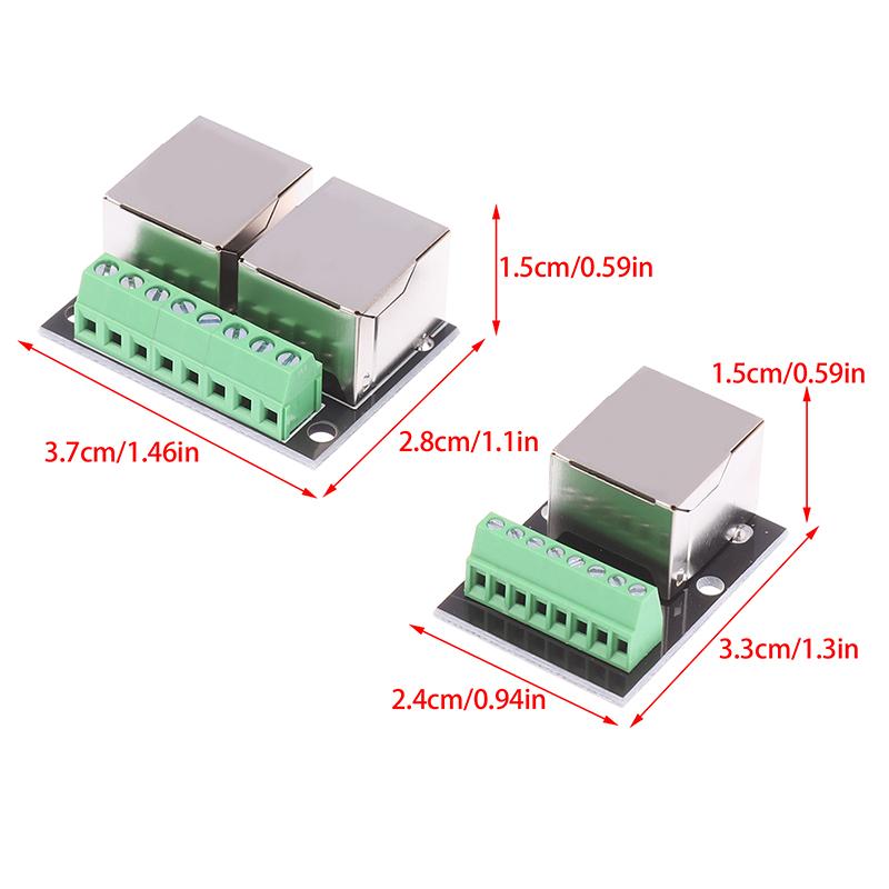 1Pc Rj45 Single/Double Female Adapter Board Rj45 Network Adapter Turns The 3.5-Pitch Terminal To The 8P Network Adapter