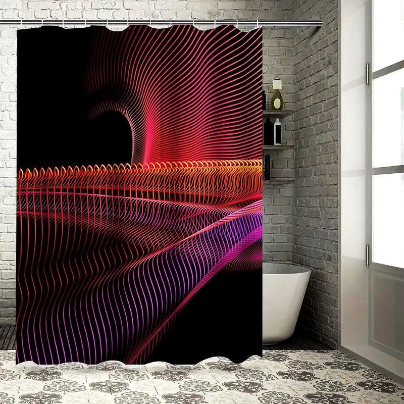 

Stylish Shower Curtain With Vibrant Gradient Colors And Modern Wave Design - Perfect For Home Decor Waterproof Durable W60H190(CM)-1 Pcs