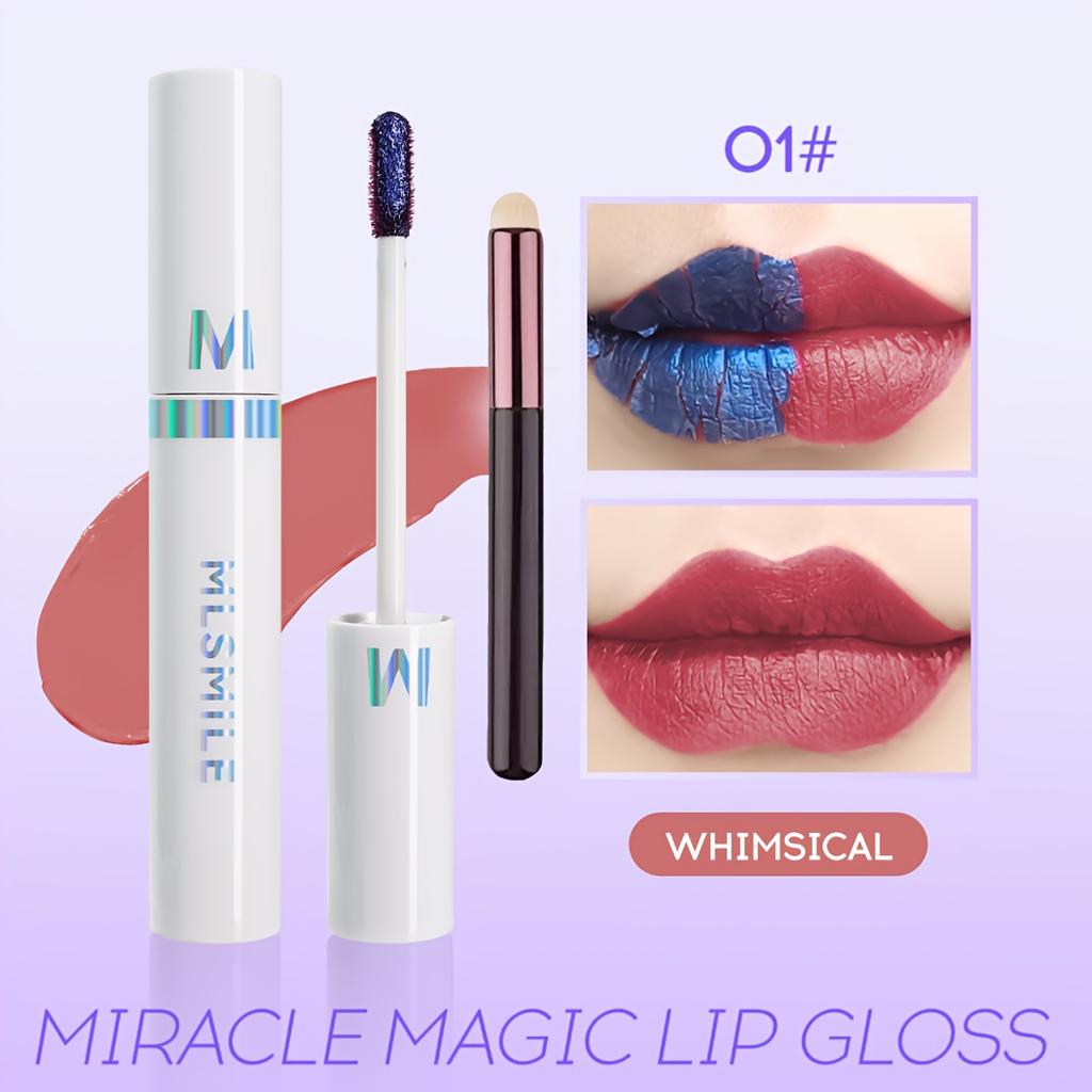 Magic Lip Mask Lip Glaze + Lip Brush | Long-lasting, Waterproof, Anti-smudge Lip Glaze, Plant Moisturizing Formula, Matte Lipstick