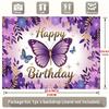 Party Backdrop Floral Butterfly Purple Photo Booth Decor Birthday Party Decor