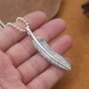 S925 Sterling Silver Jewelry Retro Thai Silver Men and Women Takahashi Goro Trend Feather Pendant