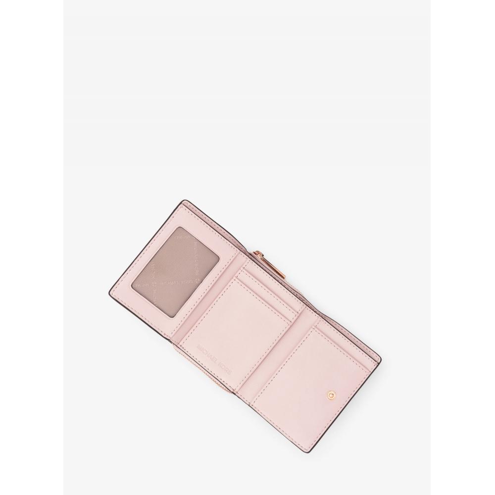 Michael Kors [japan Limited] Jet Set Travel Mid Zip Wallet Small   Mk Signature 35h1rtvz5v622 Rose Gold