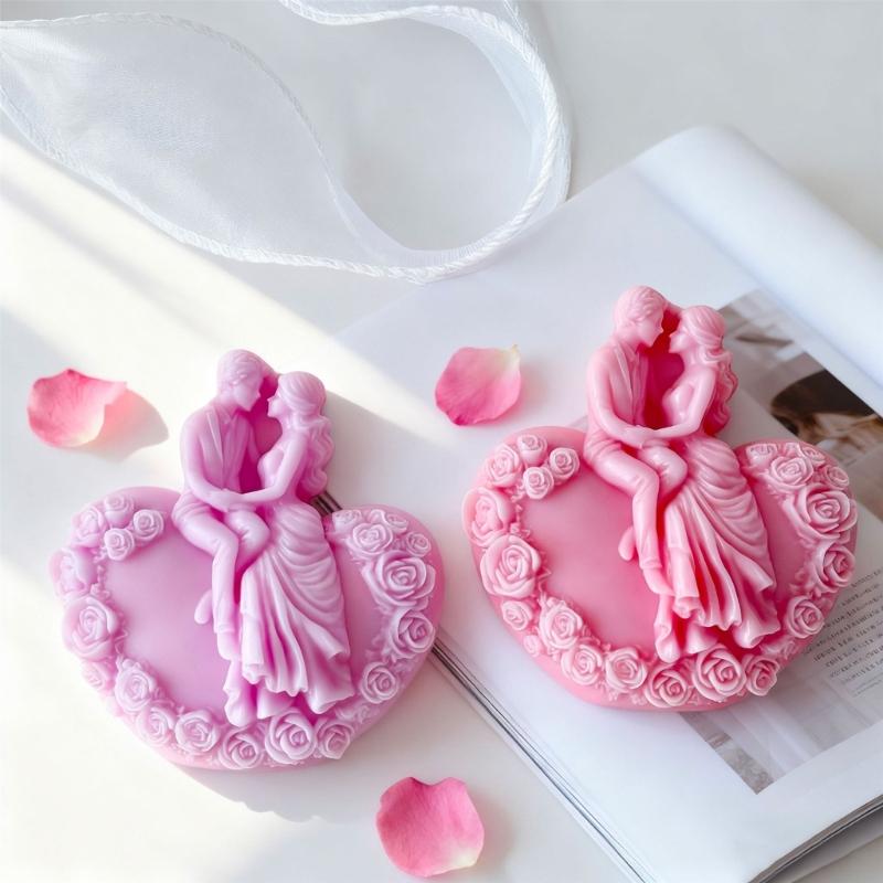 Silicone Candle Making Molds,Heart Epoxy Resin Casting Mold Aromatherapys Candle Soap Making Home Art Crafts Decors