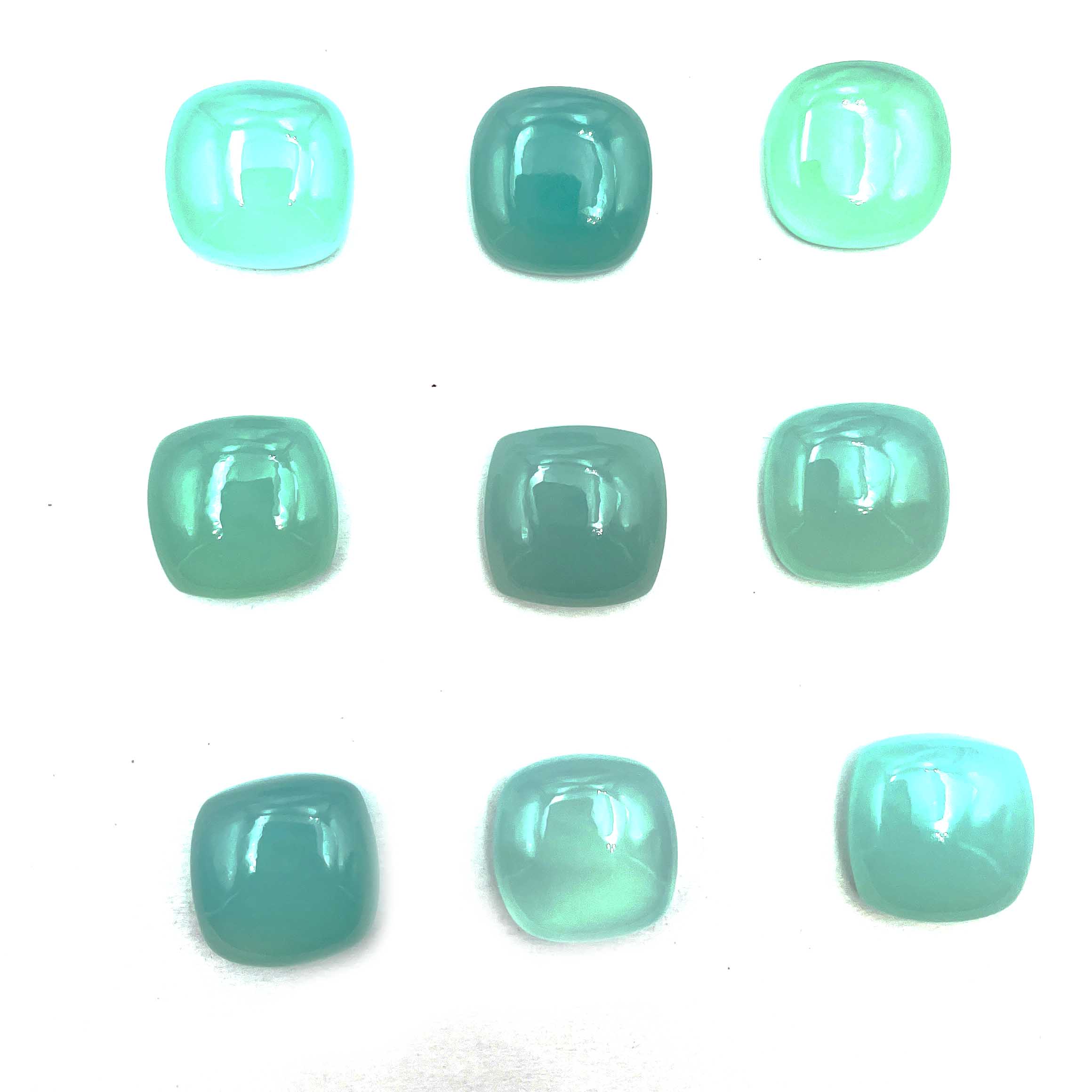 Natural Chalcedony Square Cushion Cabochon Loose Gemstone Lot 11 Pcs 16 MM 154 CT For Jewelry Making 16 MM синий