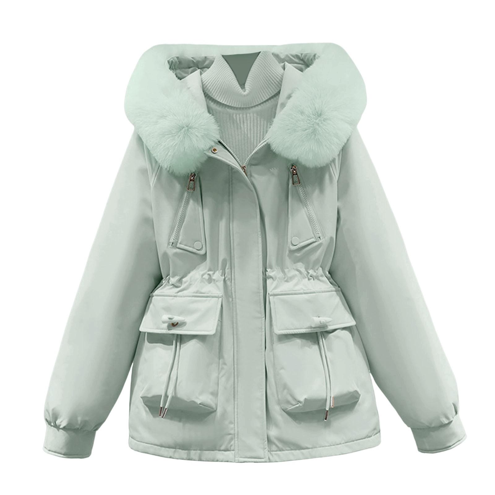 

Новая женская парка модная зимняя куртка с меховым воротником теплая зимняя одежда стеганая одежда пальто шерстяная подкладка с капюшоном парки для женщин XXXL