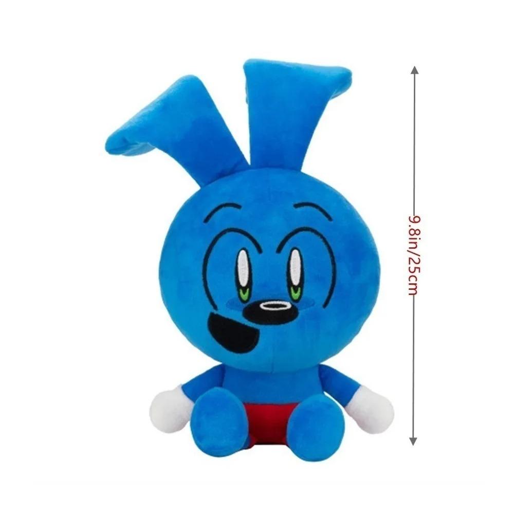 25cm Riggy Plüschtier Kawaii Cartoon Spiel Plüschtier Puppe Weiches gefülltes Kaninchen Affen Puppen für Fans Weihnachten Geburtstagsgeschenke blau