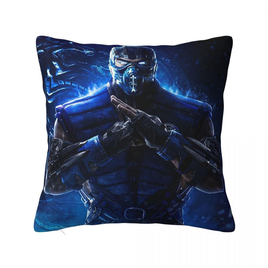 Fighting Game Mortal Kombat Scorpion Sub Zero Warrior 3 Square Pillowcase Cushion Cover Pillow Case Throw Pillow Cover for Home