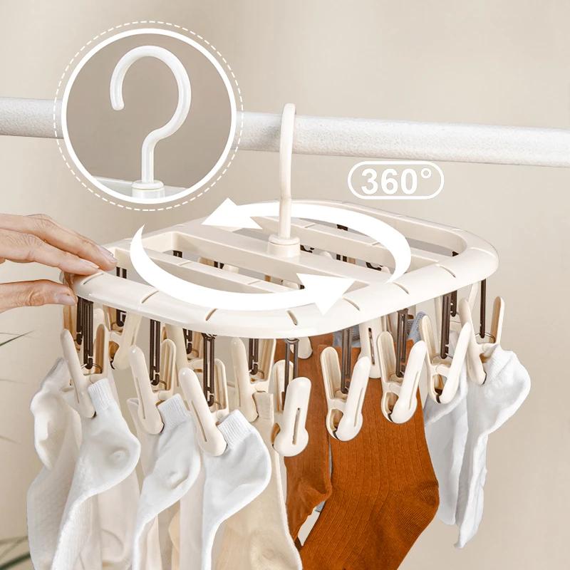 Sock clip drying rack household multi-clip balcony drying sock artifacts multi-function anti-slip hanging sock storage clamp new