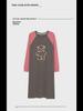 Women's 100% Cotton Knee-Length Long-Sleeve Nightdress for Spring and Autumn