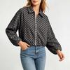 Women's Fashionable Short Loose Fit Puff Jacket with Zipper and Long Sleeves for Everyday Wear