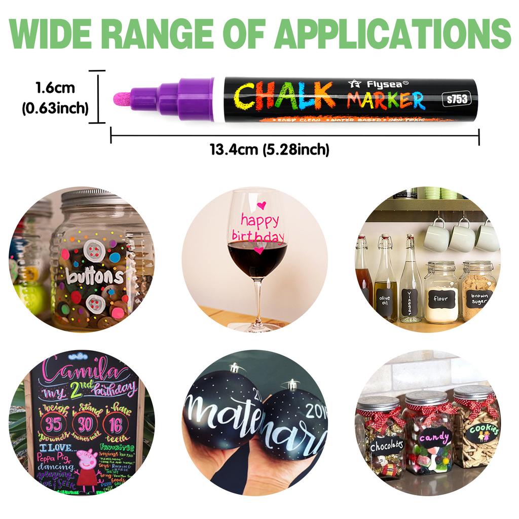 1PACK erasable liquid chalk 8-color glass blackboard car window writing graffiti dust-free liquid chalk