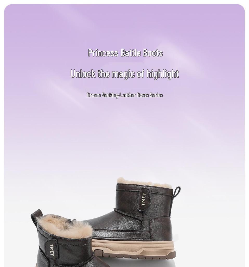 Kids' 2025 Winter Cotton Boots: Waterproof, Fleece-Lined, Thick Snow Boots for Boys and Girls.