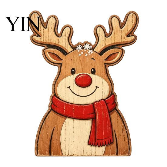 Wooden Simulation Soap Shapes Christmas Table Decorations, Santa Claus Snowman Reindeer Desktop Ornaments, Party Toppers Distressed Tiered Tray Decor