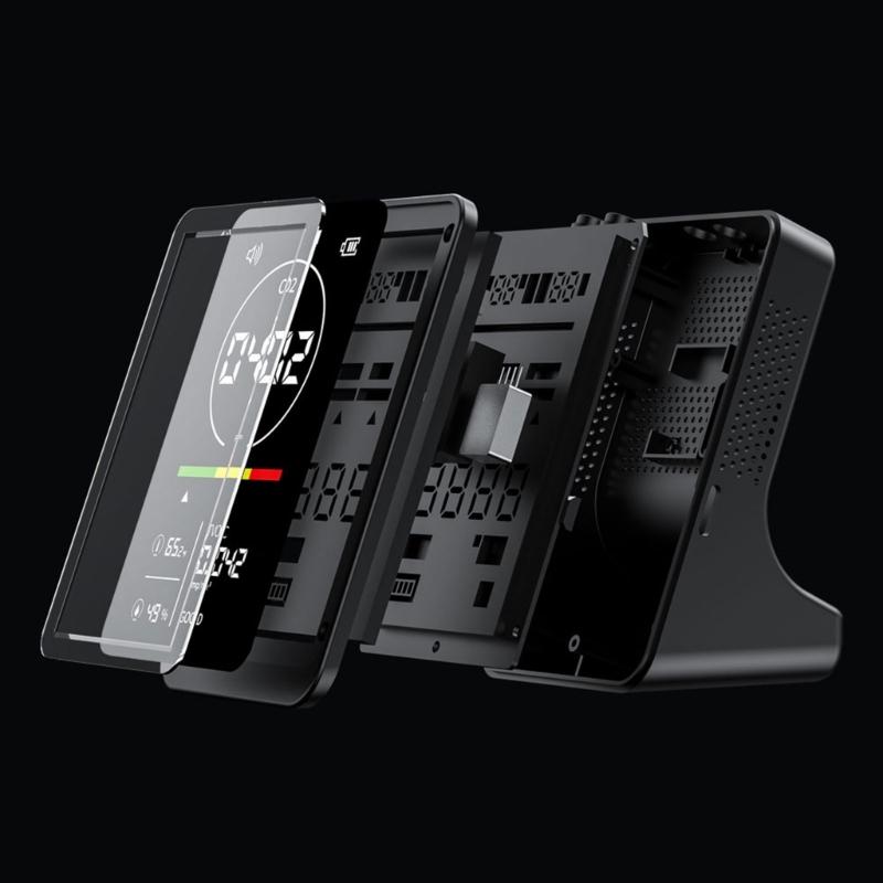 Air Quality Meter Tests CO2 Temperature Humidity TVOC Digital Display Carbon Dioxide Detector for Home Hotel Office