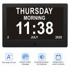 Digital Calendar Clock Wall Mounted 16:10 8in Large Display Date Time with Reminders Day Night Dimmable Key Remote Control Desk