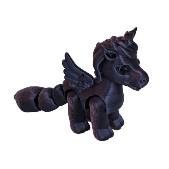 Ruchome stawy Figurka latającego konia Drukowana 3D Statuetka latającego kucyka Redukcja stresu Zabawka Fidget Edukacyjny Model zwierzęcia Ozdoba dekoracyjna na biurko