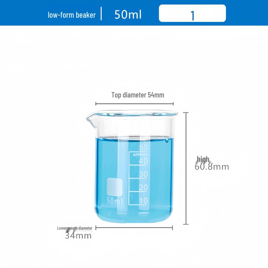 Pahar de laborator gradat din sticlă borosilicată de înaltă calitate, rezistent la căldură, disponibil în mărimi de 5/50/100/250/1000/2000ml