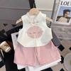 Girls Summer Chinese Two Piece Set Trendy Baby Hanfu Outfit Traditional Kids Clothing Casual Short Sleeve Top And Shorts