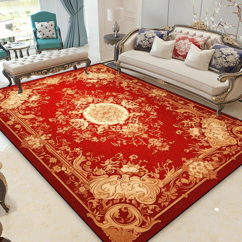 Persian Luxury Red Carpets 140x200 Soft Rugs Non-slip Floor Mats for Living Room Bedroom Lounge Home Decoration 60*90cm
