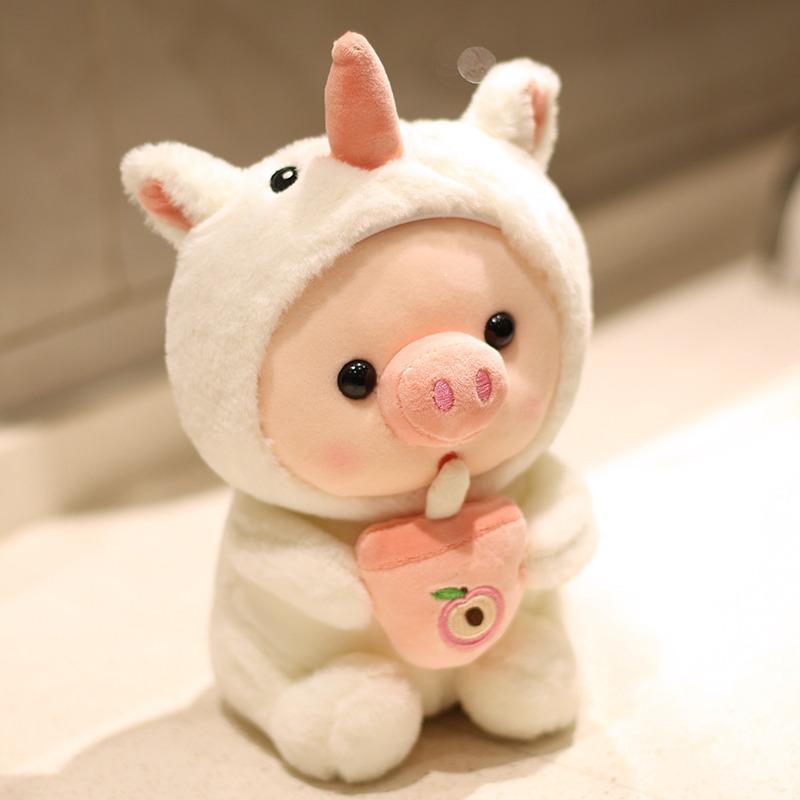 Little Rabbit Doll Cute Pig Plush Toy Girl Heart Milk Tea Pig Doll Sleeping and Pillow Giving Girl Birthday Gift