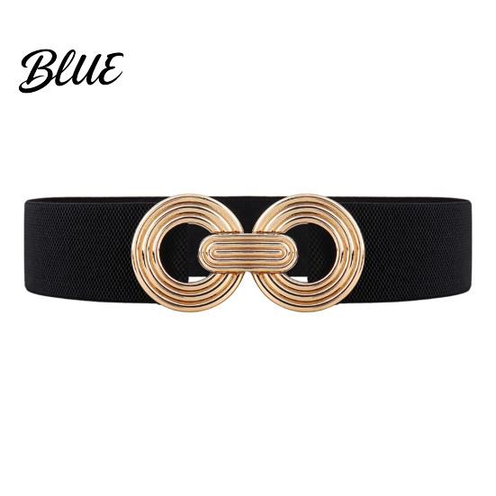 Wide Elastic Waist Belt 75cm Women's Belt, Stretch Fashionable with Slimming for Daily Commute Geometric Metal Buckle, Dress Corset Accessory