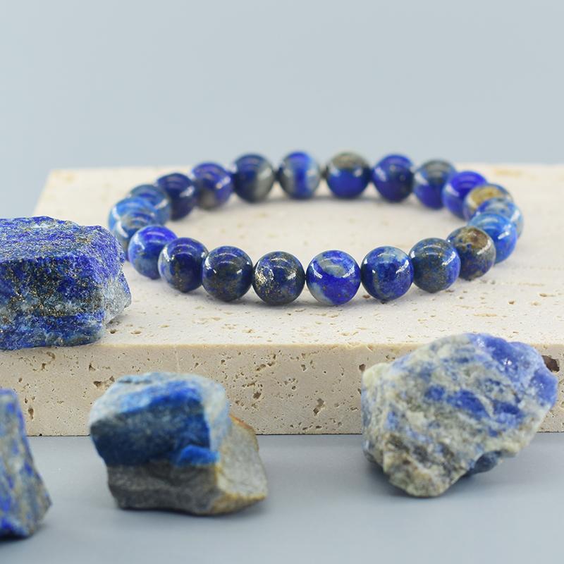Echtes 5A-Perlenarmband aus natürlichem Lapislazuli-Stein, elastisch, hochwertiger Energieheilungsschmuck für Frauen, Geschenk für den Freund