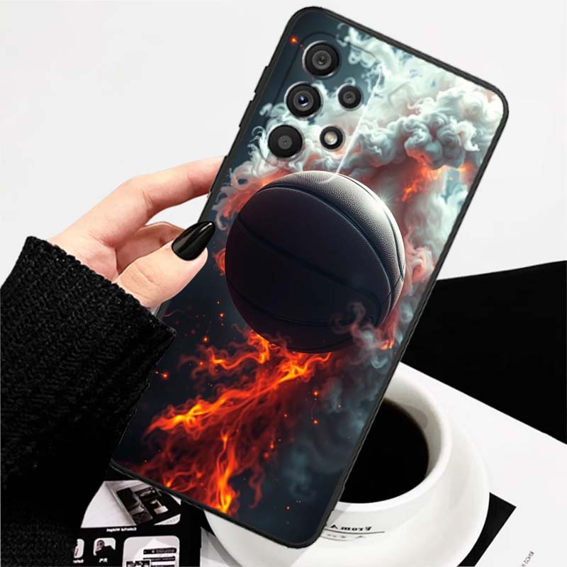 Sports basketball cool For Samsung A73 A72 A71 A55 A54 A53 A52 A51 A13 A22 A16 A15 A12 A14 A26 A07 5G Black Phone Case