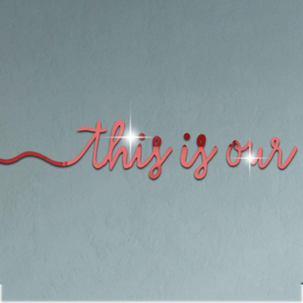 2Pcs/set Modern Famous Quote Mirror Sticker Acrylic Acrylic Wall Decal Background Wall