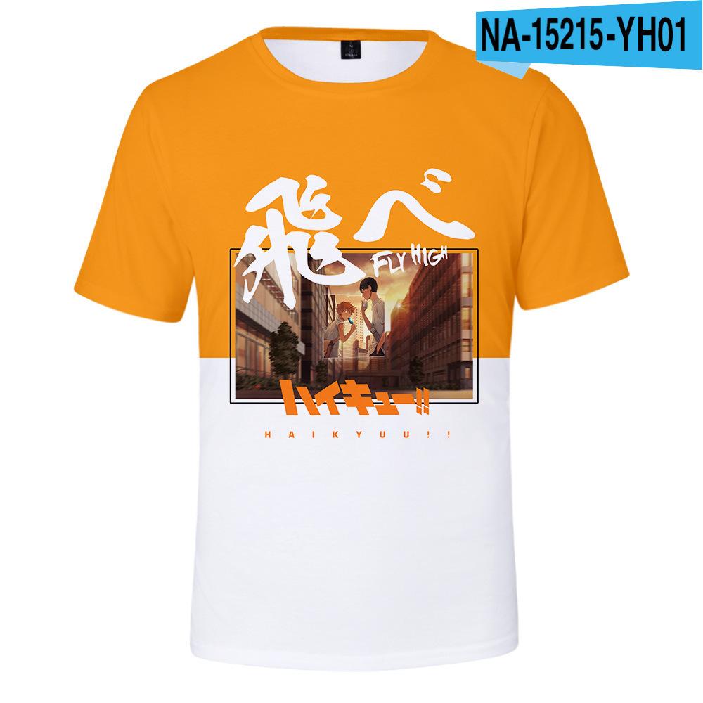 Summer Round Neck 3D Anime Print Top Fashionable Casual Short Sleeved Men's T-shirts