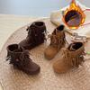 Kinder Kurzstiefel Ethnischer Stil Mädchen Prinzessinnenstiefel Vielseitig Winter Kinder Freizeitschuhe Wildleder Warm