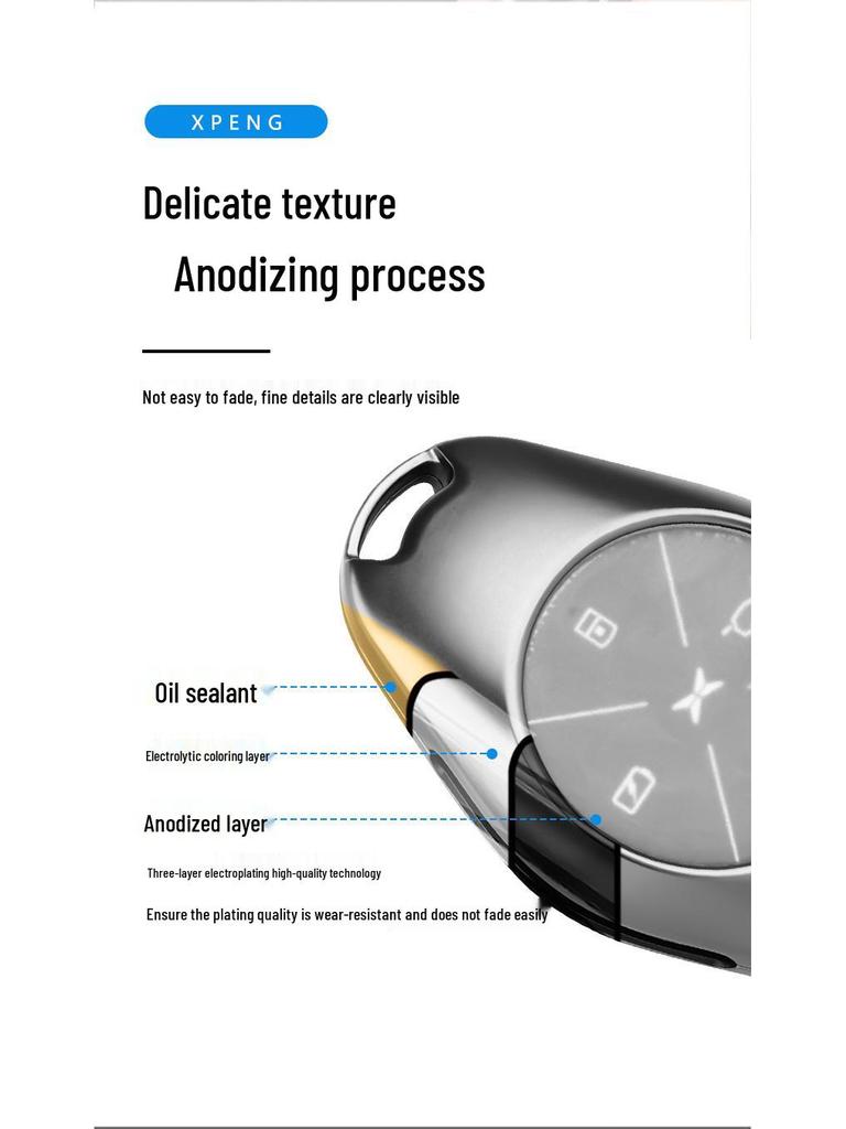 2022 Xpeng P7 Key Case: Full Coverage Metal Protective Shell for Personalized Modification
