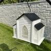Church-Shaped Metal Bird Feeder with Solar Light, Outdoor Weatherproof Hanging Feeder, Decorative Bird Feeder for Garden, Yard and Deck Decor
