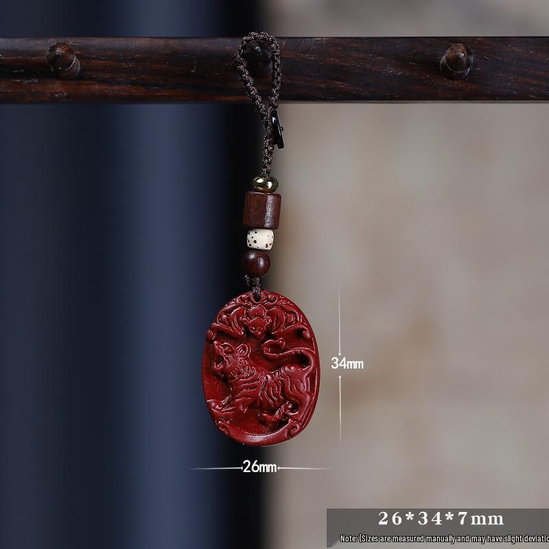 Custom Vermilion Tiger Zodiac Birth Year Keychain Pendant - 12 Zodiac Animal Hanging Ornament Accessory for Men and Women