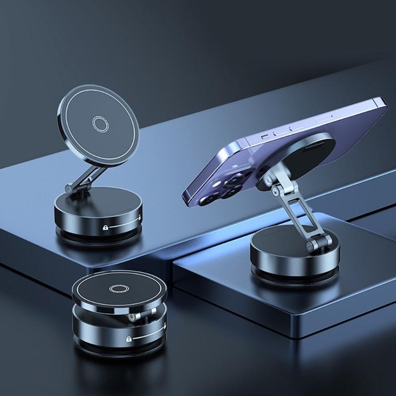 Foldable Car Phone Bracket Magnetic Stand 360 Degree Rotation Adjustable with Double Suction Technology for Easy Viewing