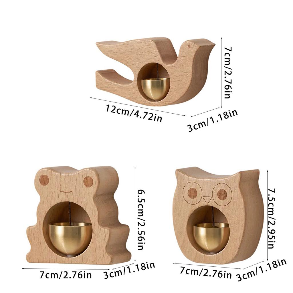 Wooden Animal Shape Door Chimes with Magnetic Attachments Hanging Doorbell for Home Door Decors Indoor and Outdoor Use