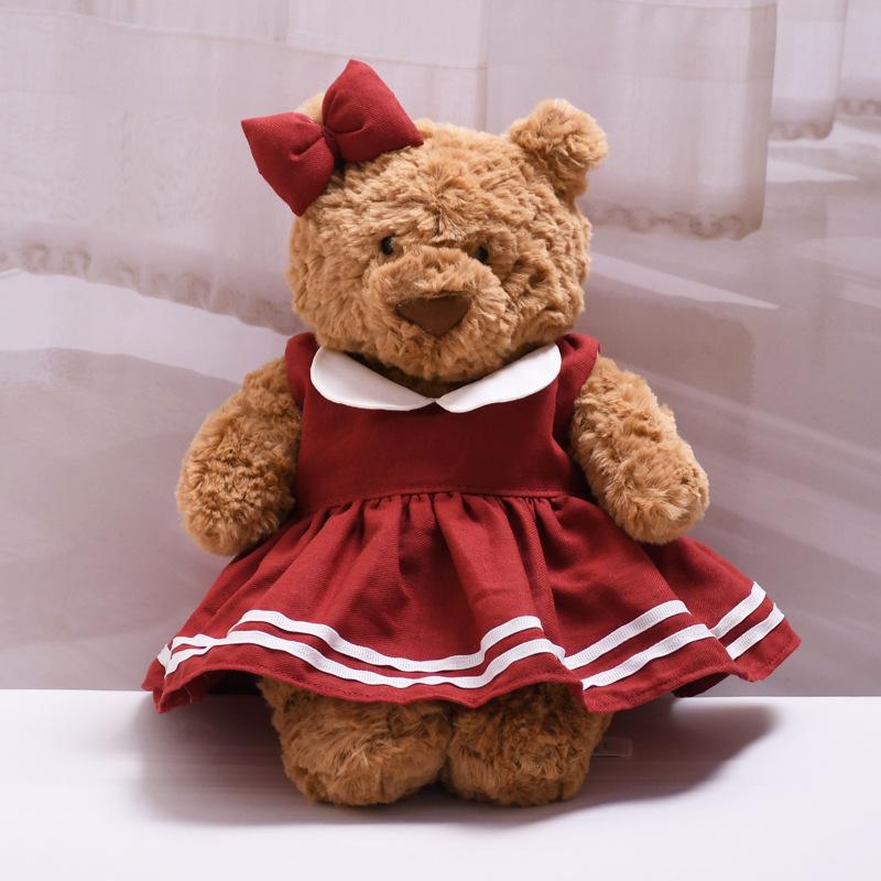 Barcelona Bear Doll Outfit - Red Bow Strap Skirt Set for 28/36cm Doll Fits Barcelona Bear
