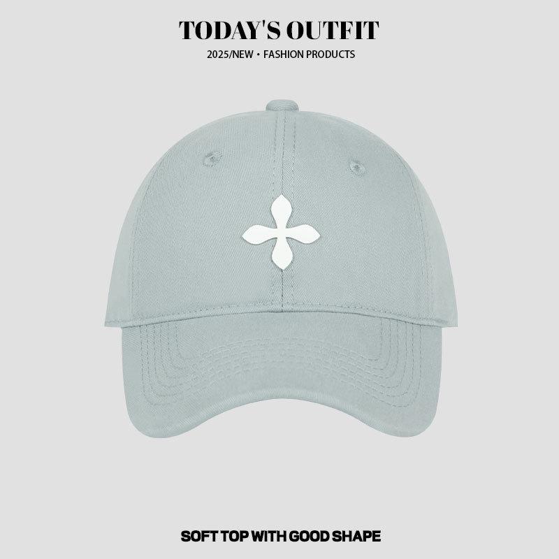 Big Head Circumference Spring New Cross Flower Hot Painted Baseball Cap Women's Face Showing Small Baseball Cap
