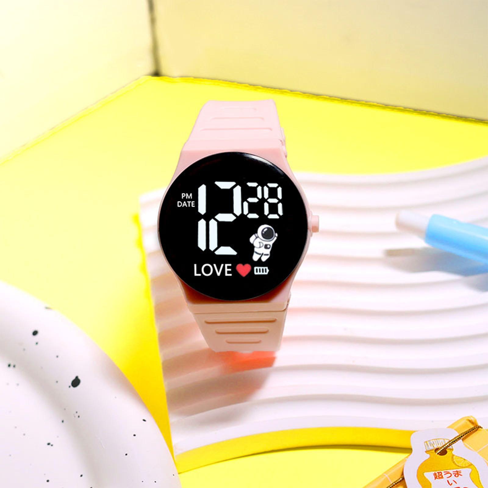 

Детские часы, подходящие для студенческих уличных электронных часов, экран часов, время отображения месяца One Size