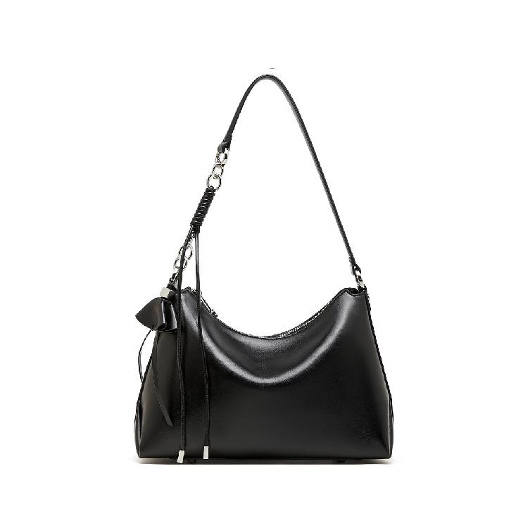 

Genuine Leather Women s Single Shoulder Underarm Bag Pillow Bag New Large Capacity High-end Feel Crossbody Bag Fashionable Lazy Style Versatile Bag чорний