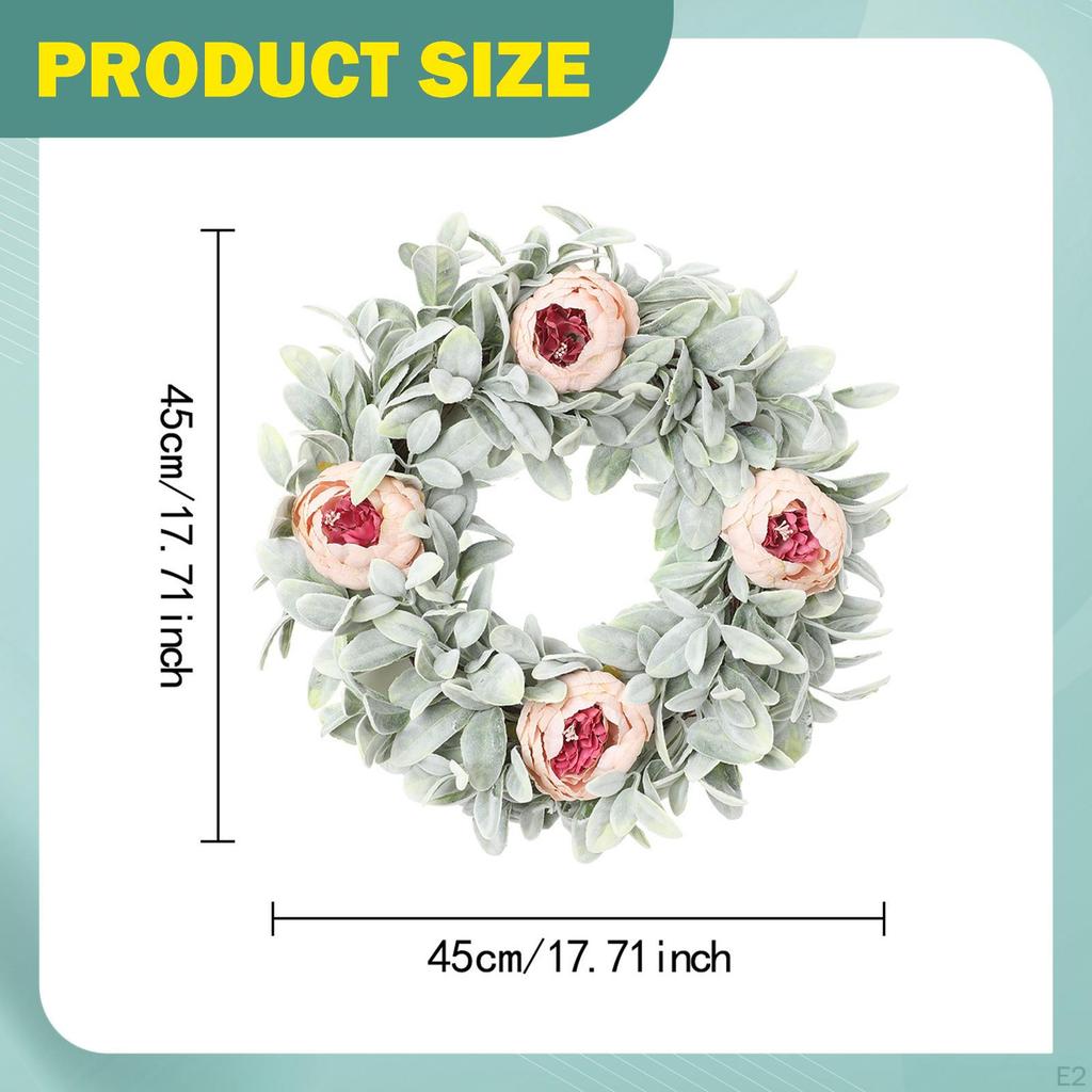 Artificial Front Door Wreath Decorative ,Reusable, Ideal Gift Hanging Ornament Spring for
