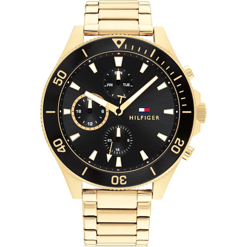 Tommy Hilfiger Men s Chronograph Diver Watch Black Dial Gold Strap 1791919 золотой