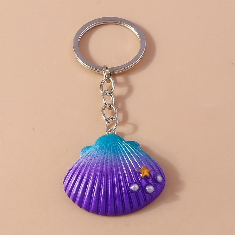 Cute Luminous Conch Keychain Marine Life Keyring Pendants for Car Key Holder Women Girls Handbag Accessories Jewelry Gifts