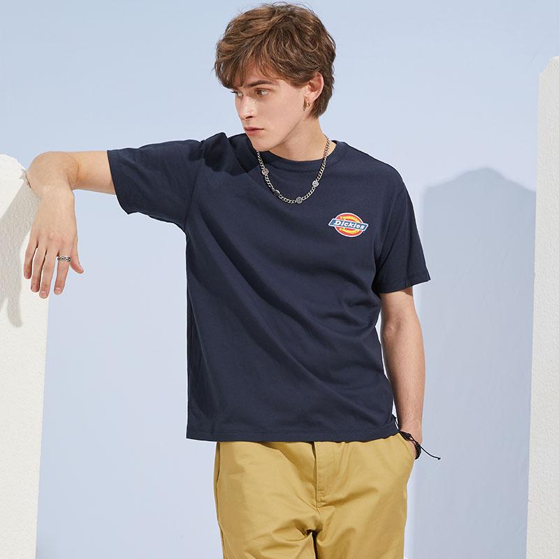 Dickies Logo Printed Short Sleeve T-Shirt Unisex Tops Deep-Navy DK008905CG7