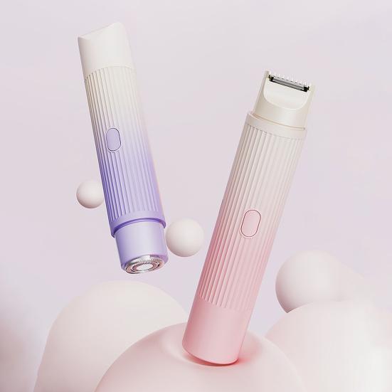 Yousheng Women Electric Shaver Double Heads USB Rechargeable Waterproof Portable Face Body Bikini Area Arm Leg Hair Removal Epilator Razor Trimmer