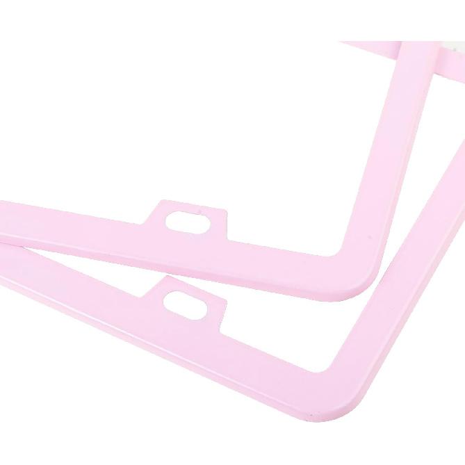 Fashion Super Slim Matte Cherry Blossom Pink License Plate Frames,Stainless Steel License Plate Holders,Weather Proof License Plate Cover For Women(2