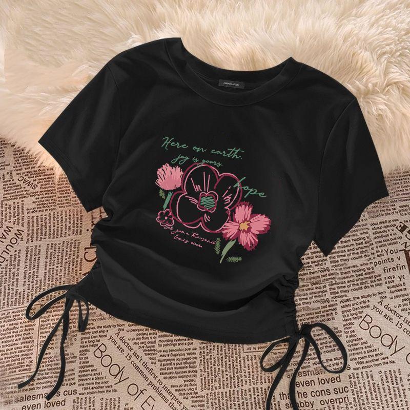 Girls' Solid Color T-shirts Short-sleeve Tops for Kids Summer Children Tees Teenager Blouse Baby Outfits Clothing